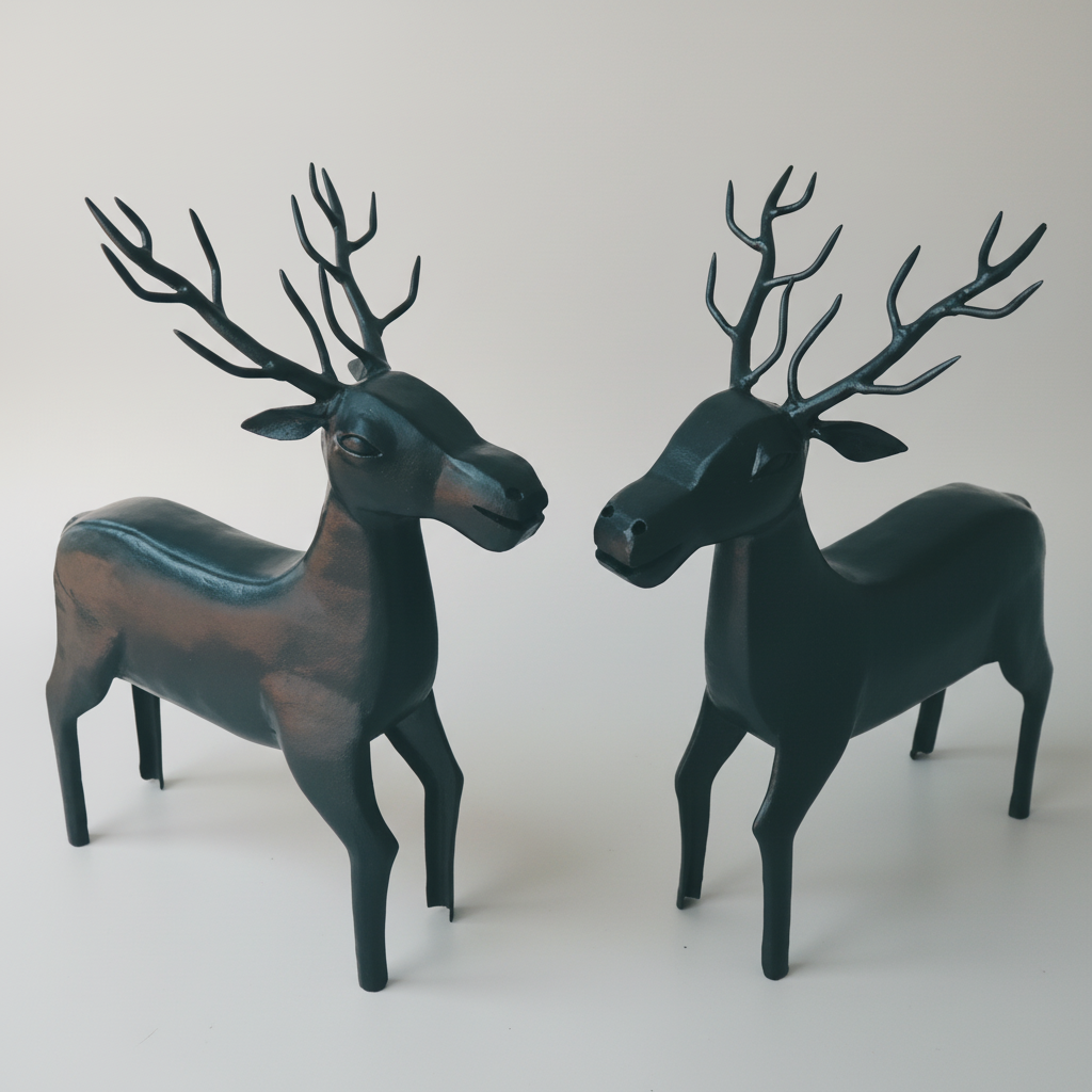 Handcrafted Wrought Iron Deer Pair