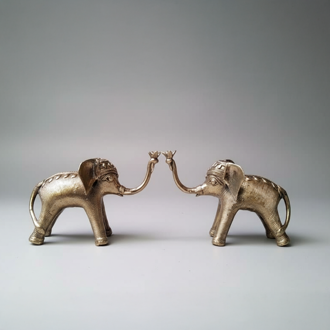 Dokra Elephant Figurines (Pair)